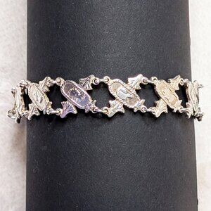 Sterling Bracelet with Egyptian and Lotus Flower Motifs